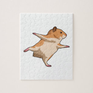 Hamster at Yoga Stretching Legs Jigsaw Puzzle