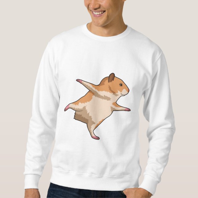 Hamster at Yoga Stretching Legs Sweatshirt (Front)
