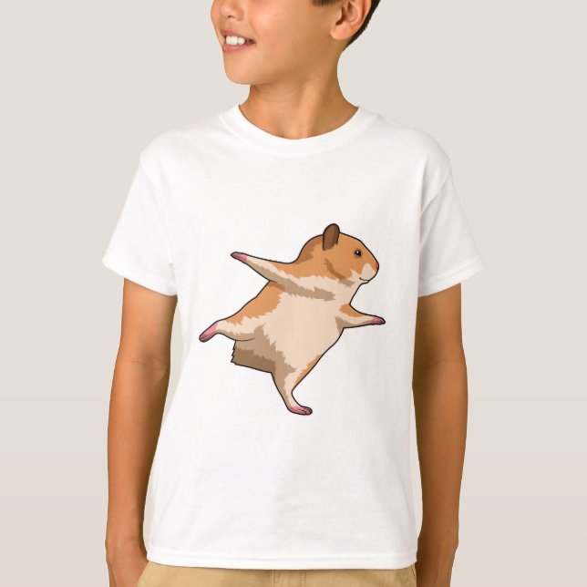Hamster at Yoga Stretching Legs T-Shirt (Front)