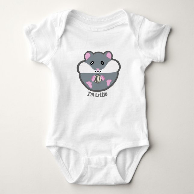 Hamster baby outfit "I'm Little" Baby Bodysuit (Front)