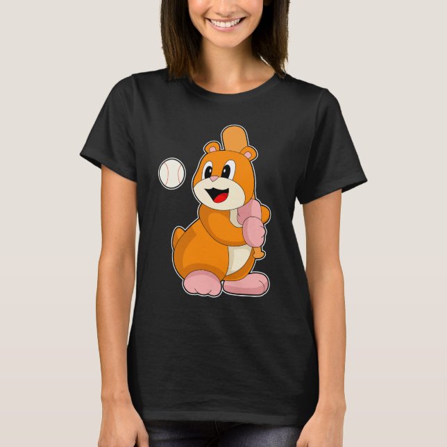 Hamster Baseball Baseball bat Sports T-Shirt (Front)