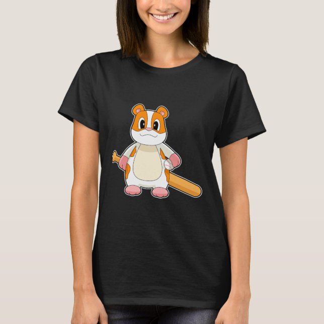 Hamster Baseball Baseball bat T-Shirt (Front)
