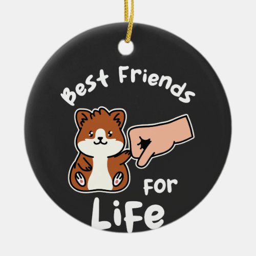 Hamster Best Friends for Life Cavy Rodent Pet Ceramic Ornament