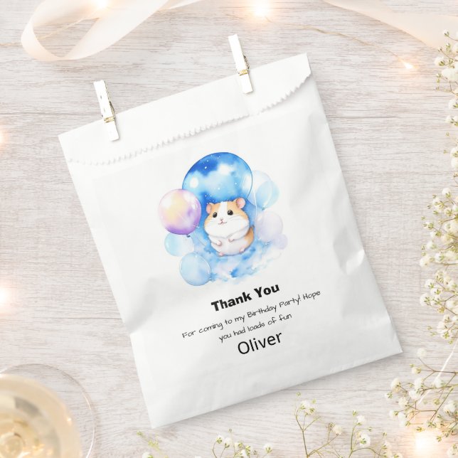 Hamster Birthday Favor Bag (Clipped)