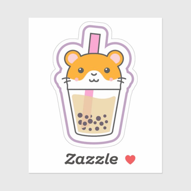 Hamster Boba drink Sticker (Sheet)