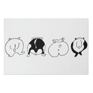 Hamster Butts Faux Canvas Print