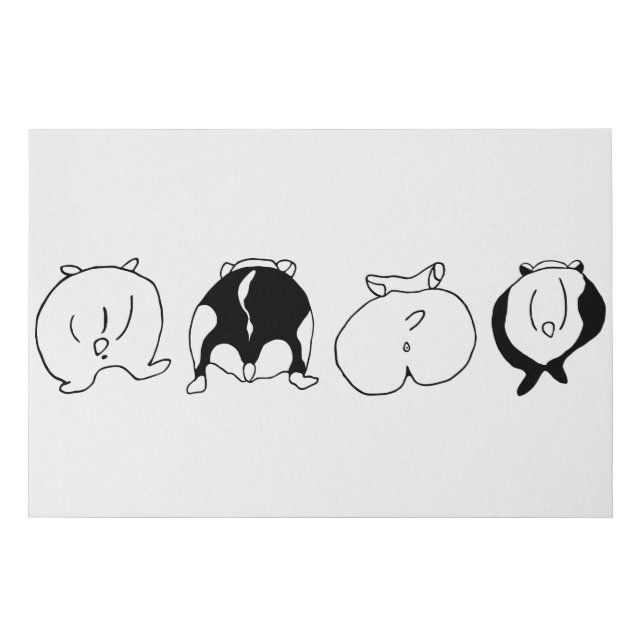Hamster Butts Faux Canvas Print (Front)