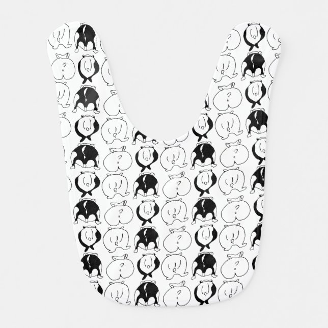Hamster Butts Pattern Baby Bib (Front)