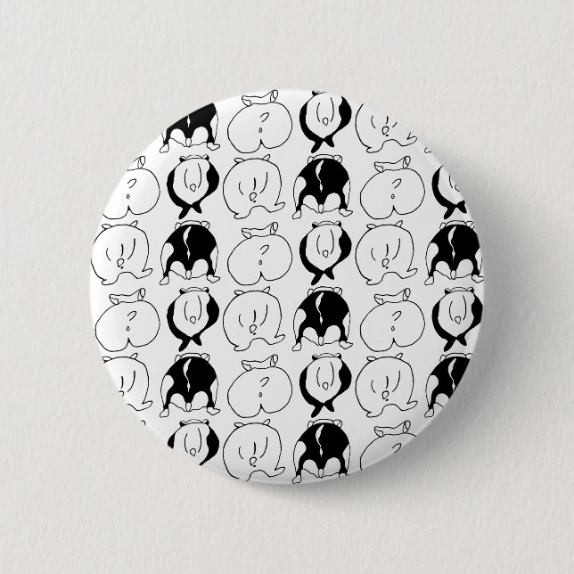 Hamster Butts Pattern Button (Front)