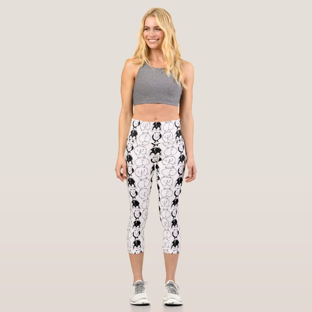 Hamster Butts Pattern Capri Leggings (Front)