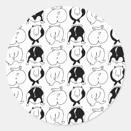 Hamster Butts Pattern Classic Round Sticker