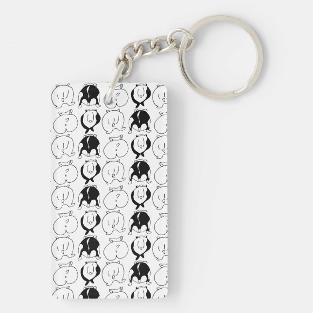 Hamster Butts Pattern Keychain (Back)