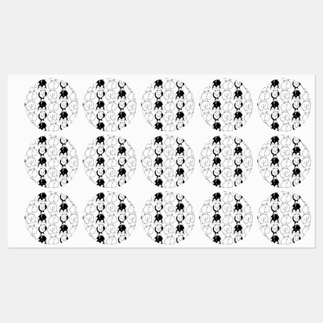 Hamster Butts Pattern Labels (Sheet)