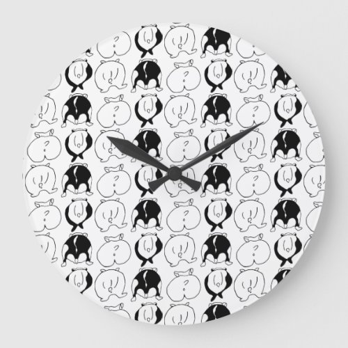 Hamster Butts Pattern Large Clock