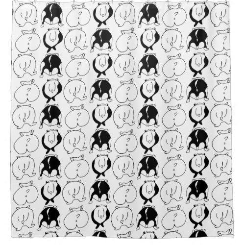 Hamster Butts Pattern Shower Curtain