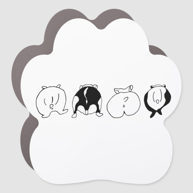 Hamster Butts - Paw Car Magnet (Front)