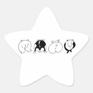 Hamster Butts Star Sticker