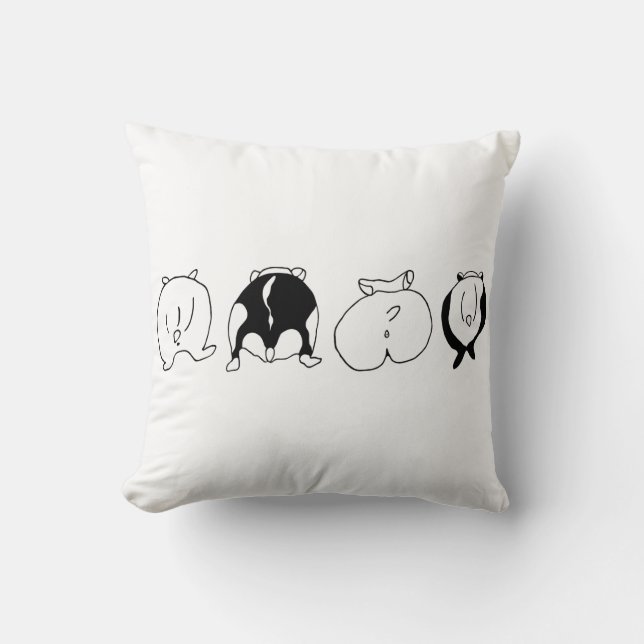 Hamster Butts Throw Pillow (Front)