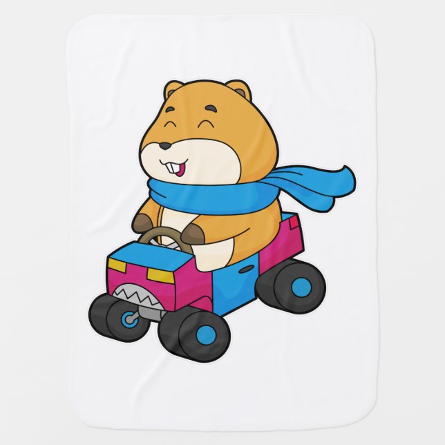 Hamster Car Baby Blanket (Front)