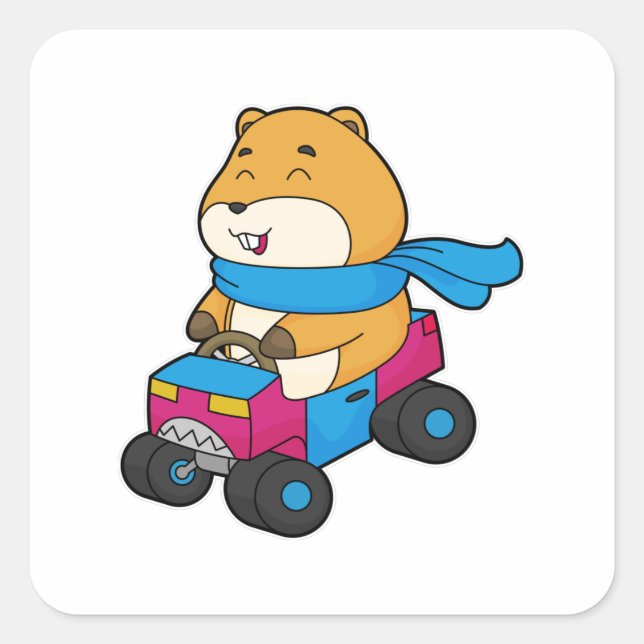 Hamster Car Square Sticker (Front)