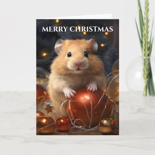 Hamster  Christmas Bauble Christmas Card