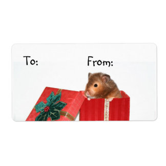 Hamster Christmas gift tag