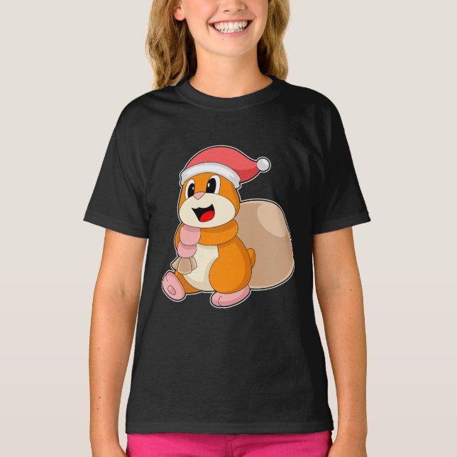Hamster Christmas Sack T-Shirt (Front)