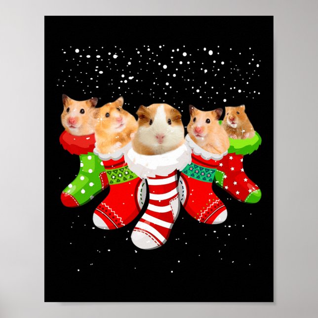 Hamster Christmas Socks Funny Xmas Gifts For Men W Poster (Front)
