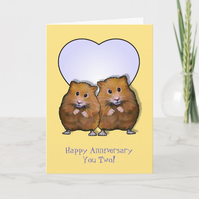 Hamster Couple, Happy Anniversary; Cutest Couple Card (Front)