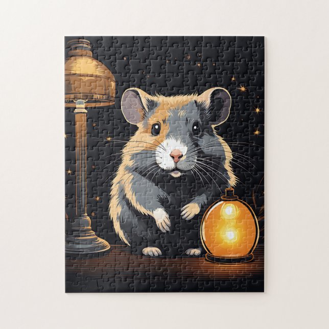 Hamster Cozy Ambiance Jigsaw Puzzle (Vertical)