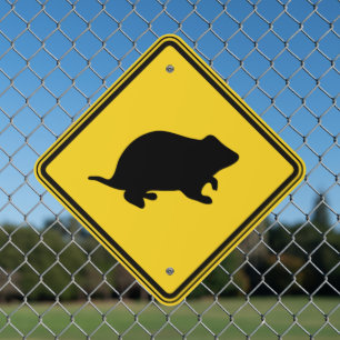Hamster Crossing Metal Sign