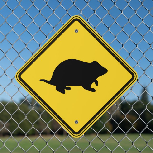 Hamster Crossing Metal Sign (In Situ(Fence))