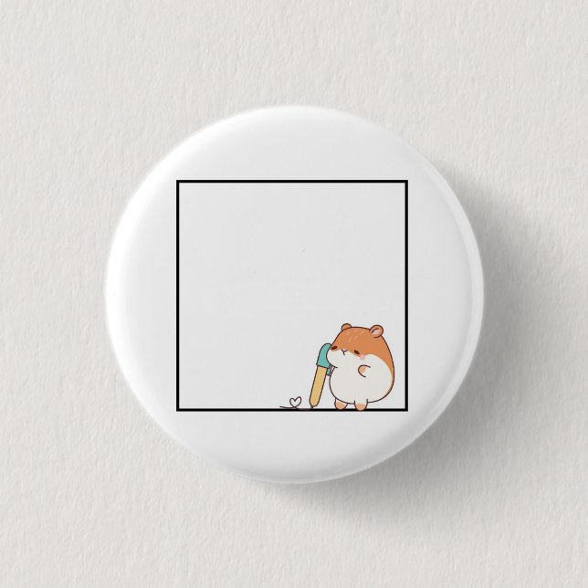 Hamster, cute hamster theme button (Front)