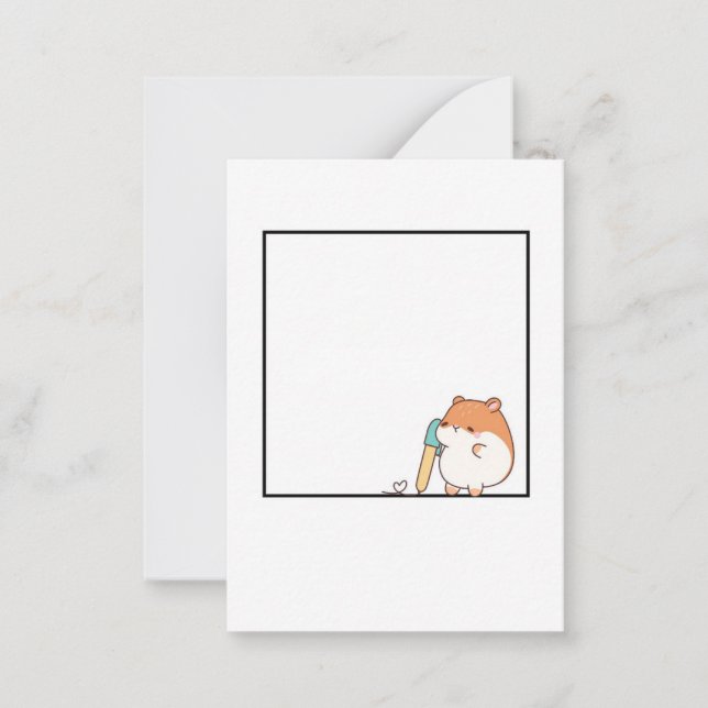 Hamster, cute hamster theme note card (Front)