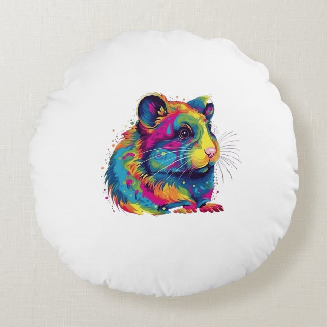 hamster cute  round pillow (Front)