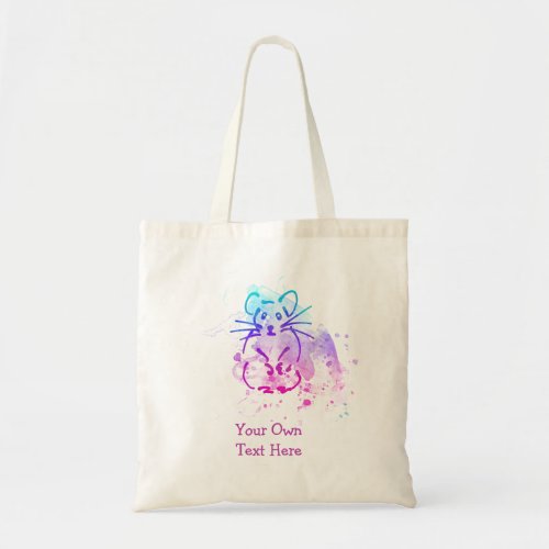 Hamster Design _ Colorful Line Art _ Custom Words Tote Bag