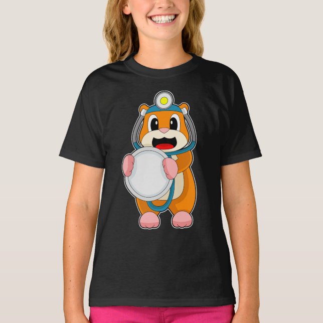 Hamster Doctor Stethoscope T-Shirt (Front)