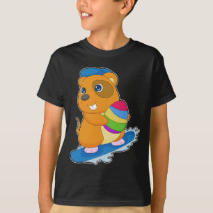 Hamster Easter Snowboard T-Shirt