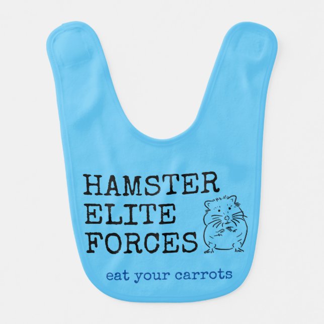 Hamster Elite Forces Blue Baby Bib (Front)
