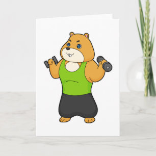 Hamster Fitness Dumbbell Card