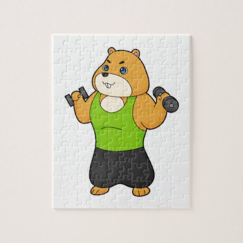 Hamster Fitness Dumbbell Jigsaw Puzzle