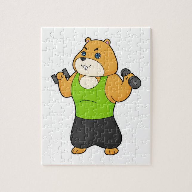 Hamster Fitness Dumbbell Jigsaw Puzzle (Vertical)