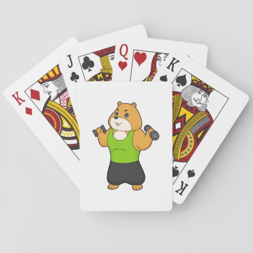 Hamster Fitness Dumbbell Playing Cards