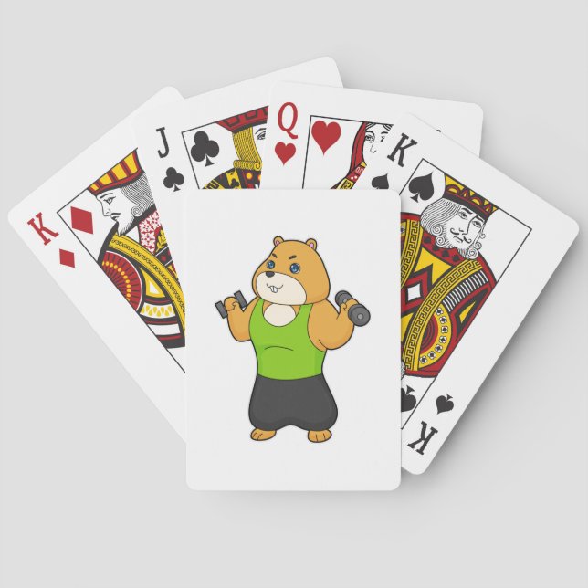 Hamster Fitness Dumbbell Poker Cards (Back)