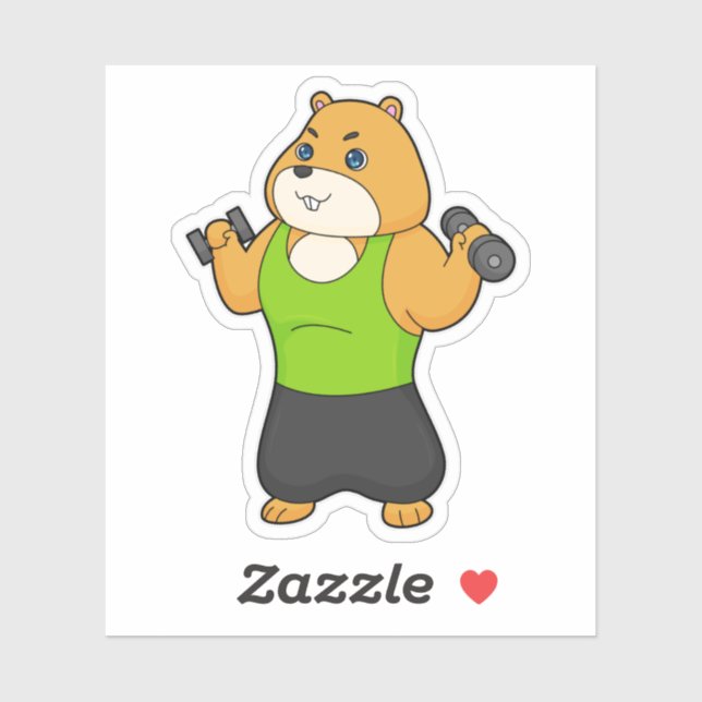 Hamster Fitness Dumbbell Sticker (Sheet)