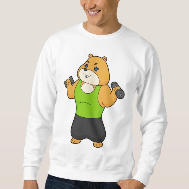 Hamster Fitness Dumbbell Sweatshirt (Front)