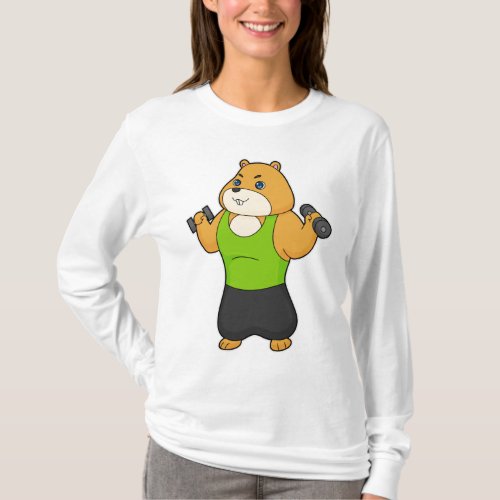 Hamster Fitness Dumbbell T_Shirt