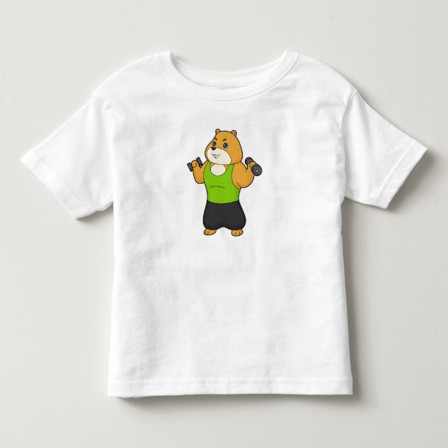 Hamster Fitness Dumbbell Toddler T-shirt (Front)