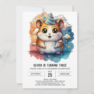 Hamster Friends Playful Birthday Invitation