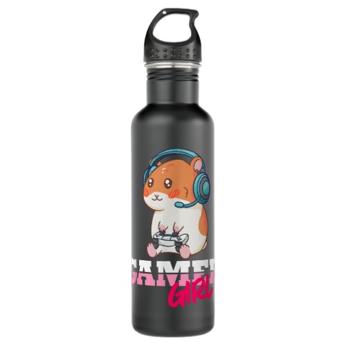 Hamster Gamer Girl Gaming Stainless Steel Water Bottle